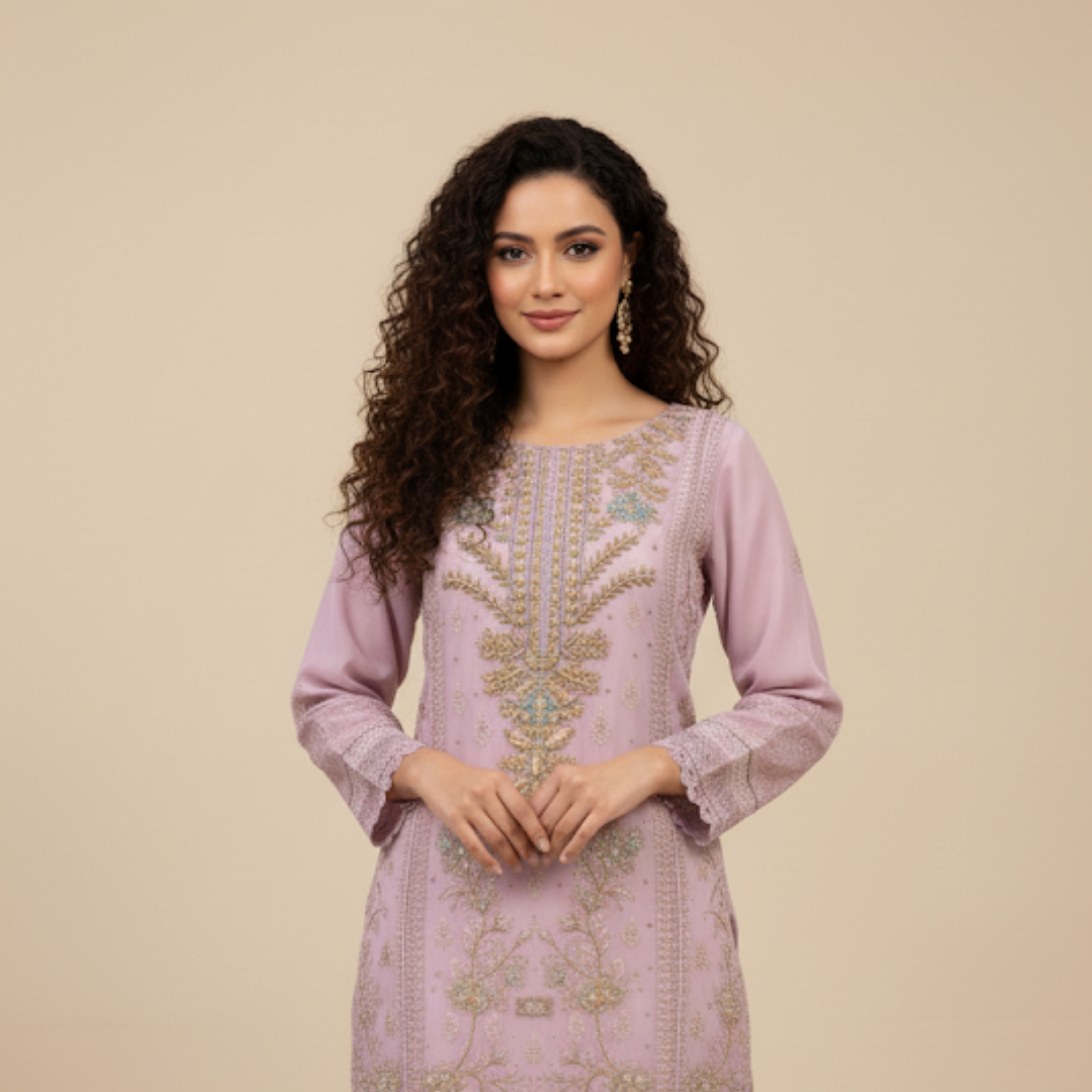 Lilac Grace Embroidered Suit