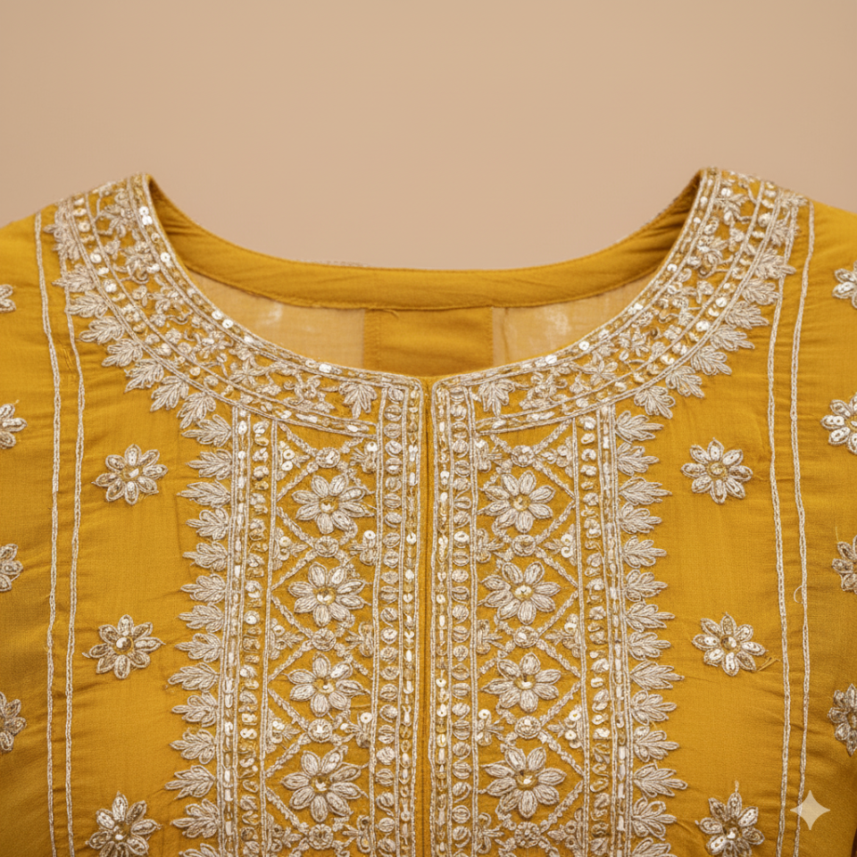 Royal Mustard Suit Set with Dupatta