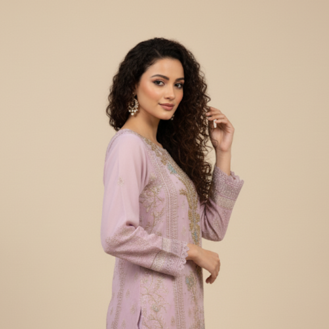 Lilac Grace Embroidered Suit